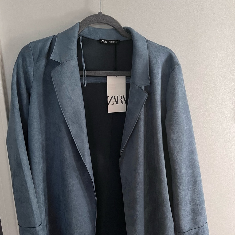 Blue suede jacket